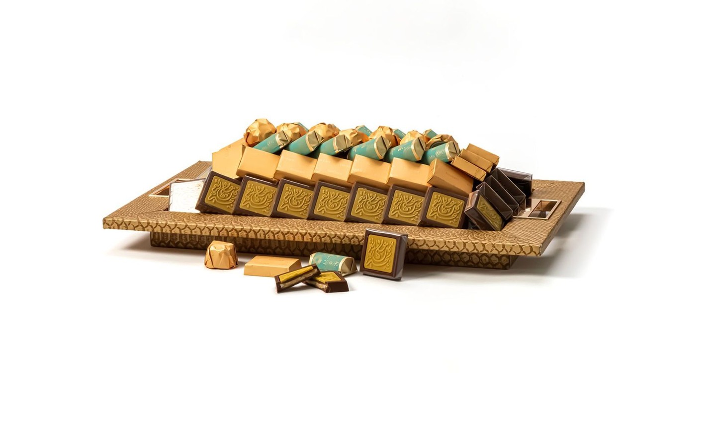 Small Rectangular Eid Mubarak Gold Tray