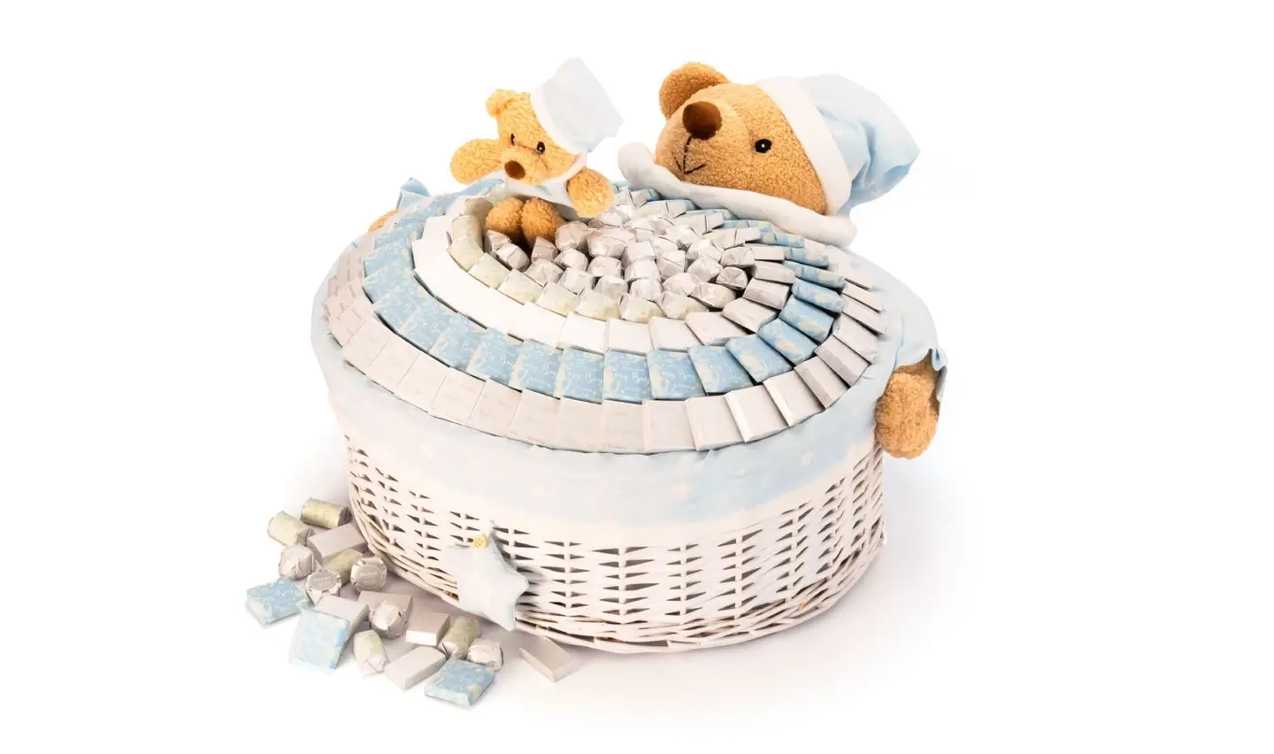 Blue Teddy Bear Baby Basket – 2210g