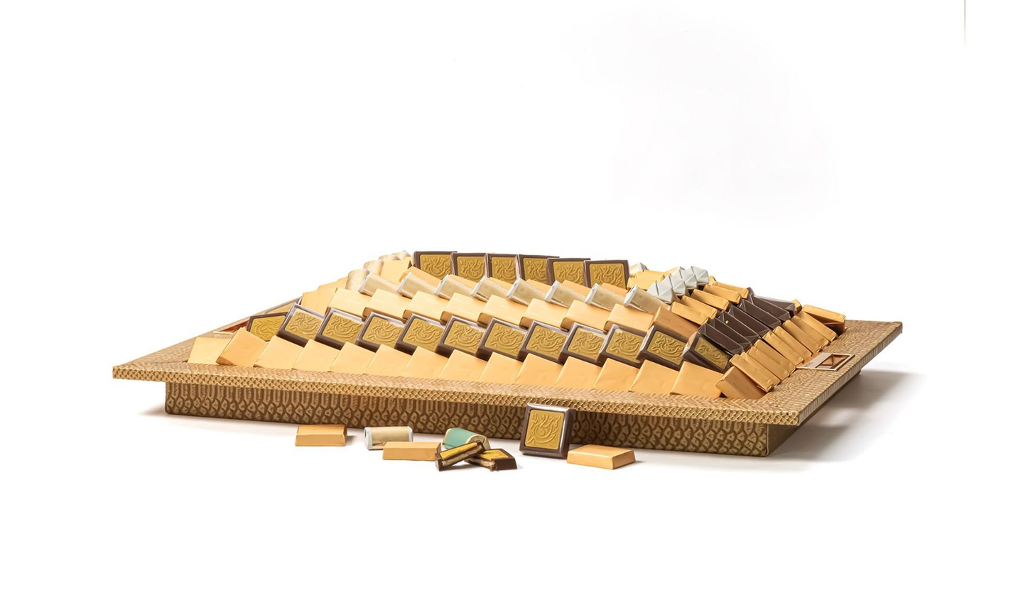 Large Rectangular Eid Mubarak Gold Tray