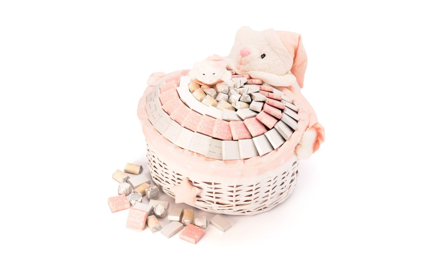 Pink Teddy Bear Baby Basket – 1370g