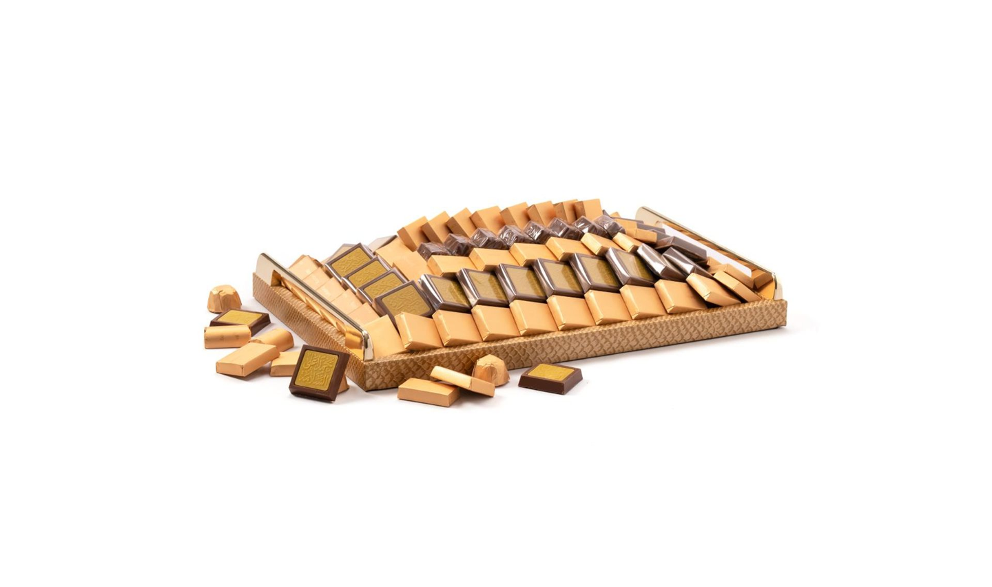 Get Well Soon Gold Leather Tray With Handles – 1440g