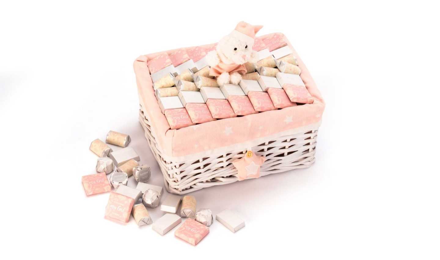 Welcome My Girl Baby Rectangular Basket  670g