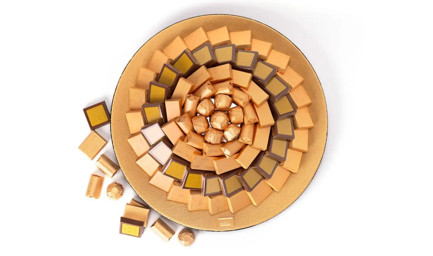 Get Well Soon Gold Round Leather Tray – 1230g