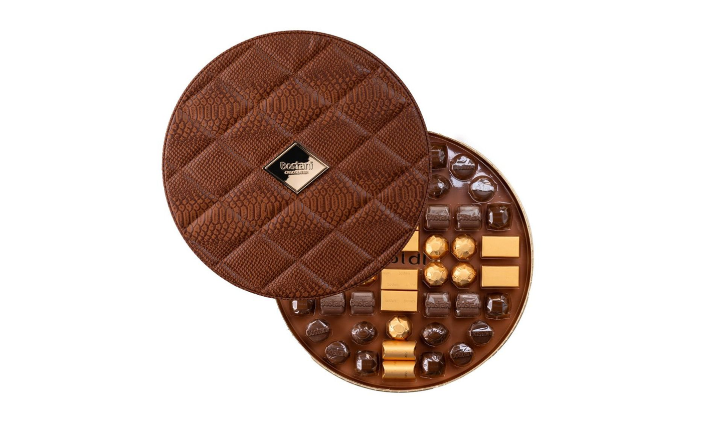 Brown Round Leather Box – 50 Pcs