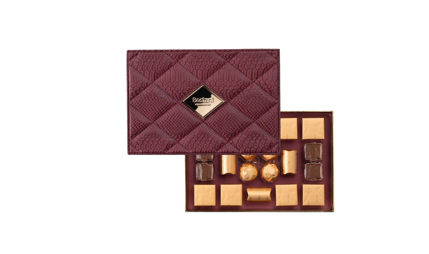 Maroon Rectangular Leather Box – 20 Pcs