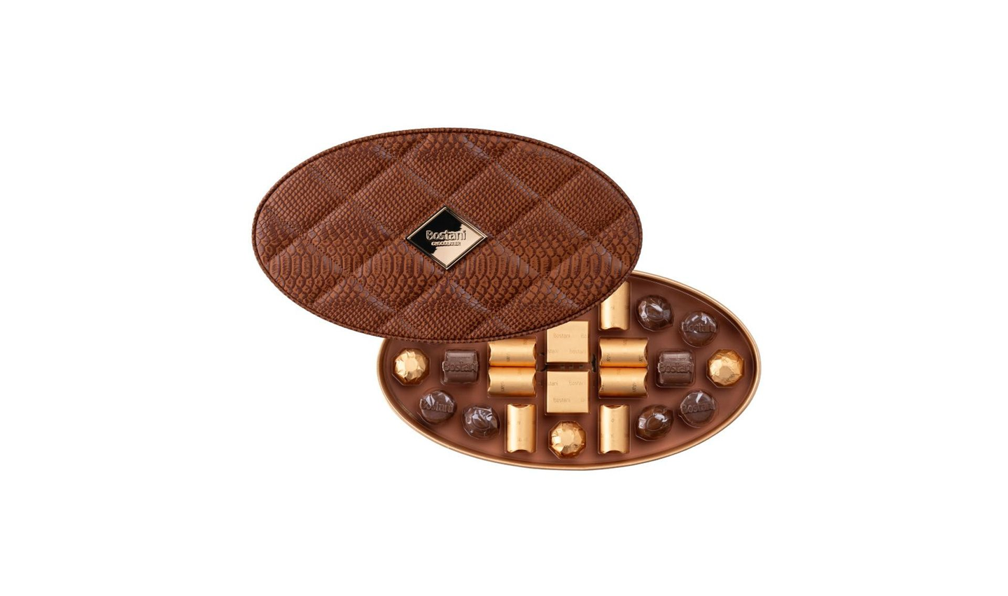 Brown Oval Leather Box – 24 Pcs