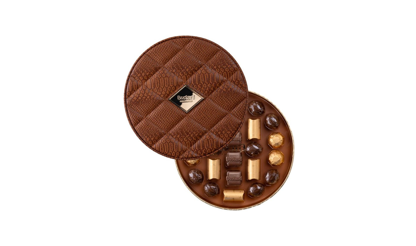 Brown Round Leather Box – 24 Pcs