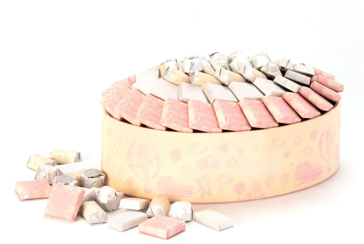 سلة مرحبًا بالمولودة باللون الوردي– 870 جرام