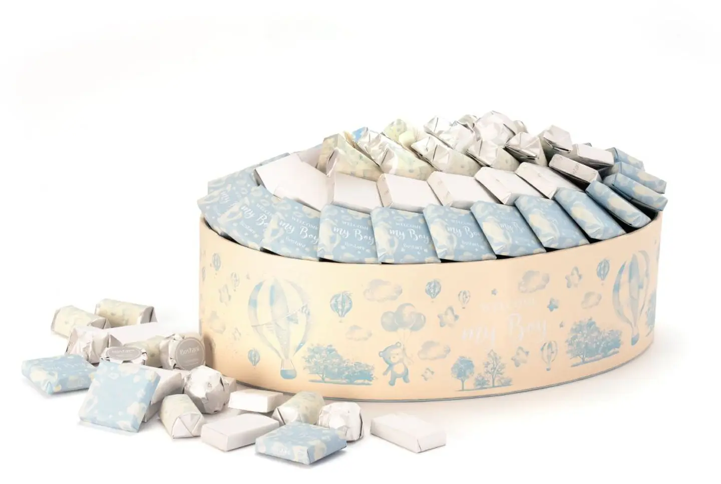 سلة مرحبًا بالمولود باللون الأزرق – 870 جرام