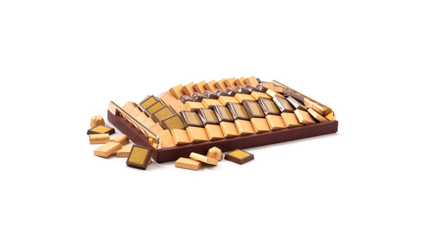 Congratulations Maroon Leather Tray With Handles – 1440g