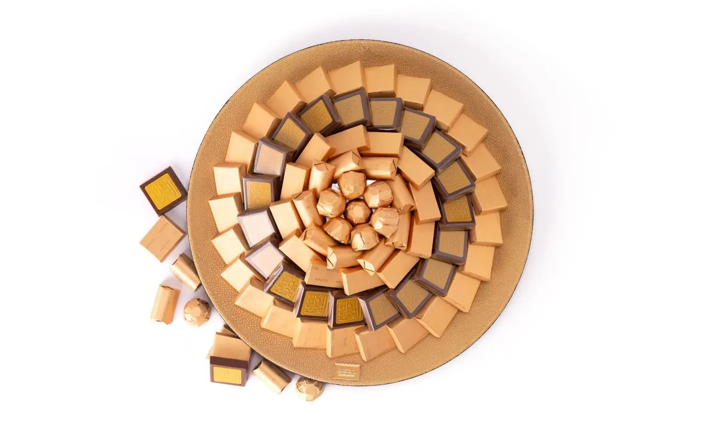 Congratulations Gold Round Leather Tray – 1230g