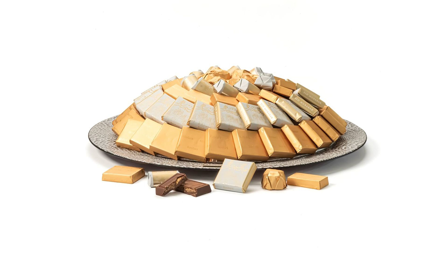 Big Circle Eid Mubarak Silver Tray