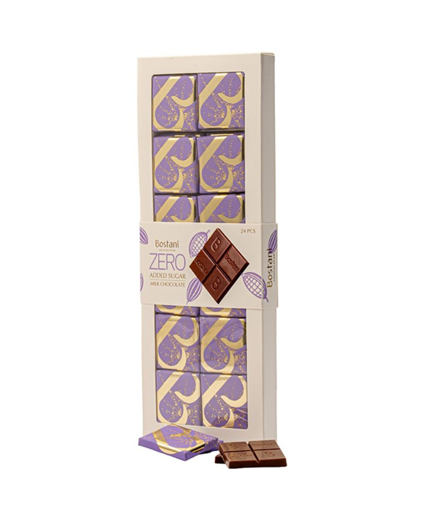 علبة شوكولاتة حليب كبيرة ( بدون سكر مضاف ) - 24 قطعة