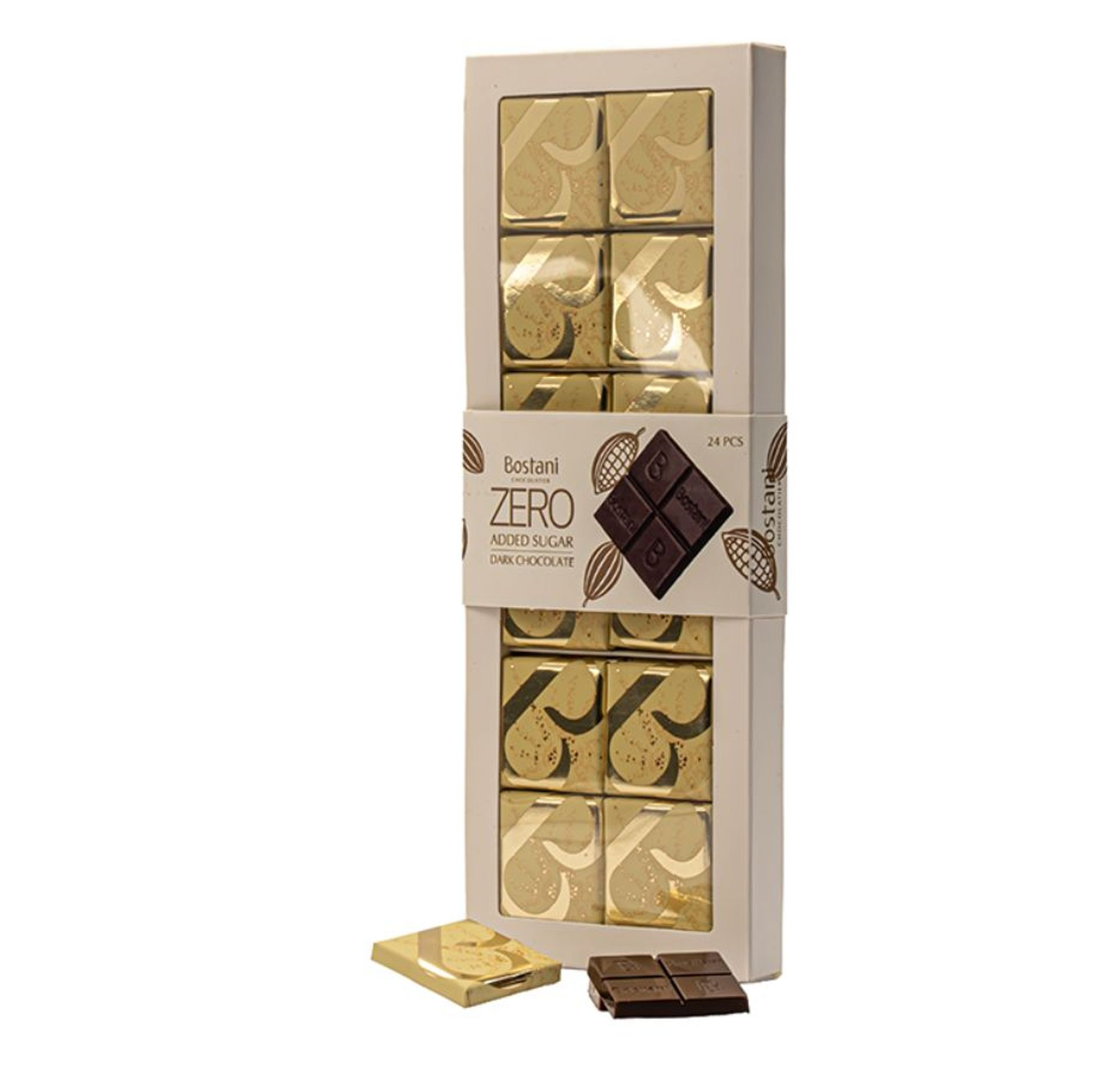 علبة شوكولاتة داكنة كبيرة ( بدون سكر مضاف ) - 24 قطعة