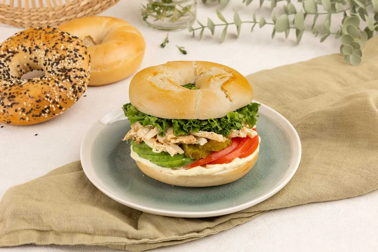 Chicken Avocado Bagel