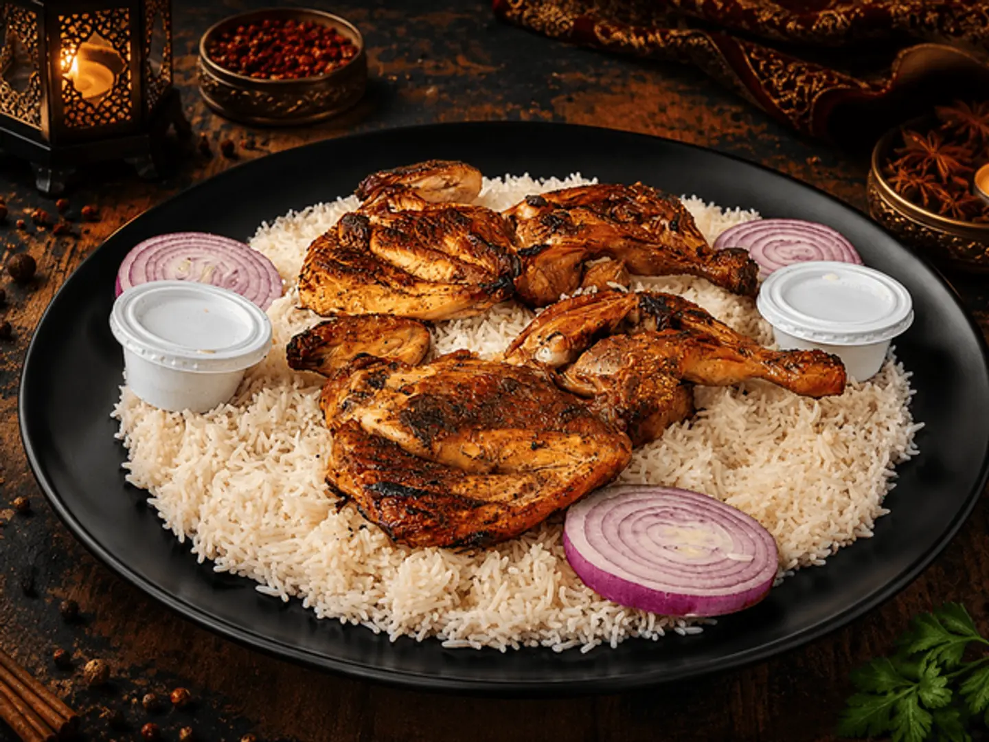 نصف حبة دجاج مظبي