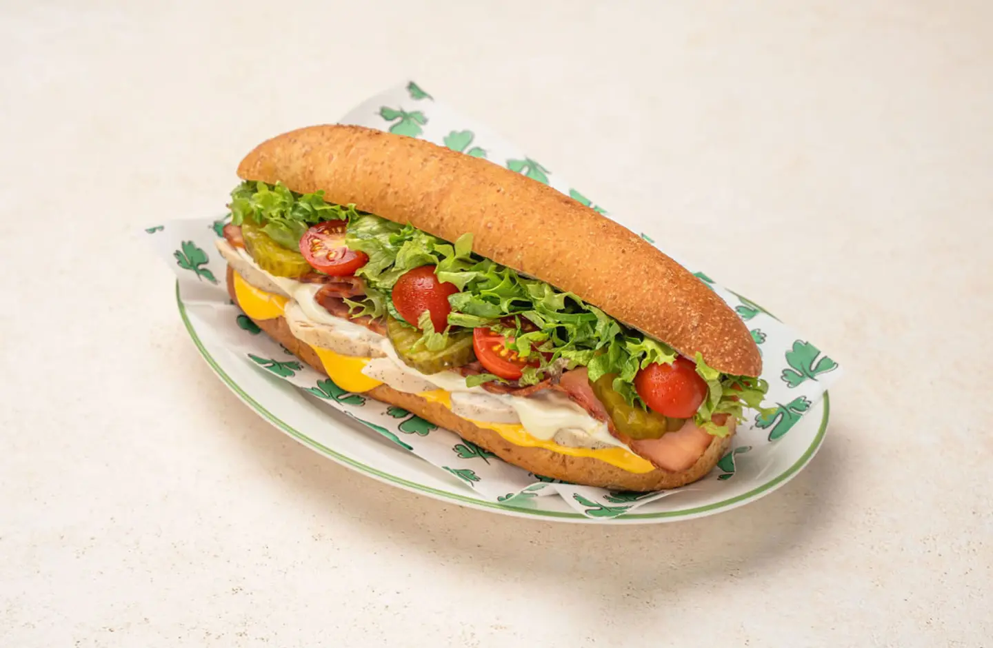 Chicken Club Sandwich 8 Inch Bread