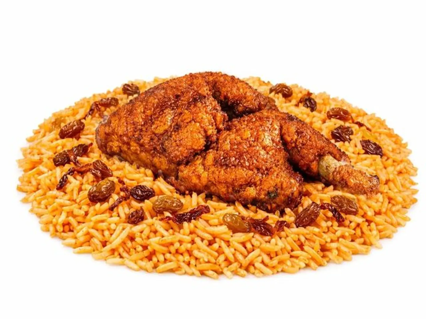 Half A Fried Chicken With Mandi Rice