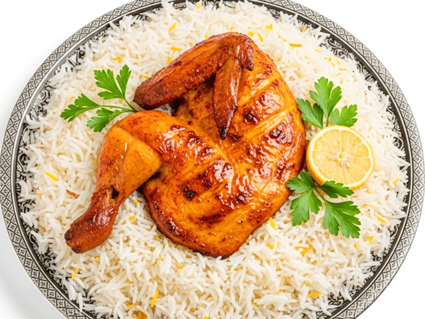 نص دجاج شواية ارز سعودي