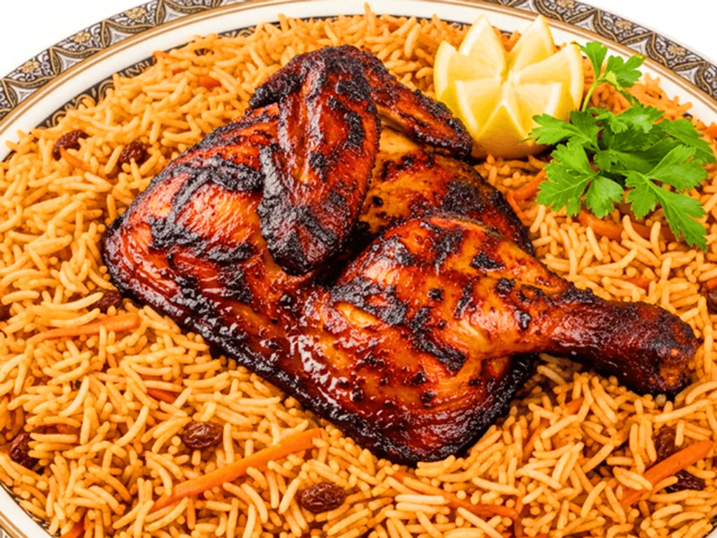 نص دجاج مظبي ارز بخاري