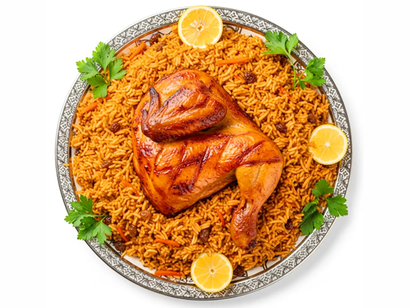 نص دجاج شواية ارز بخاري