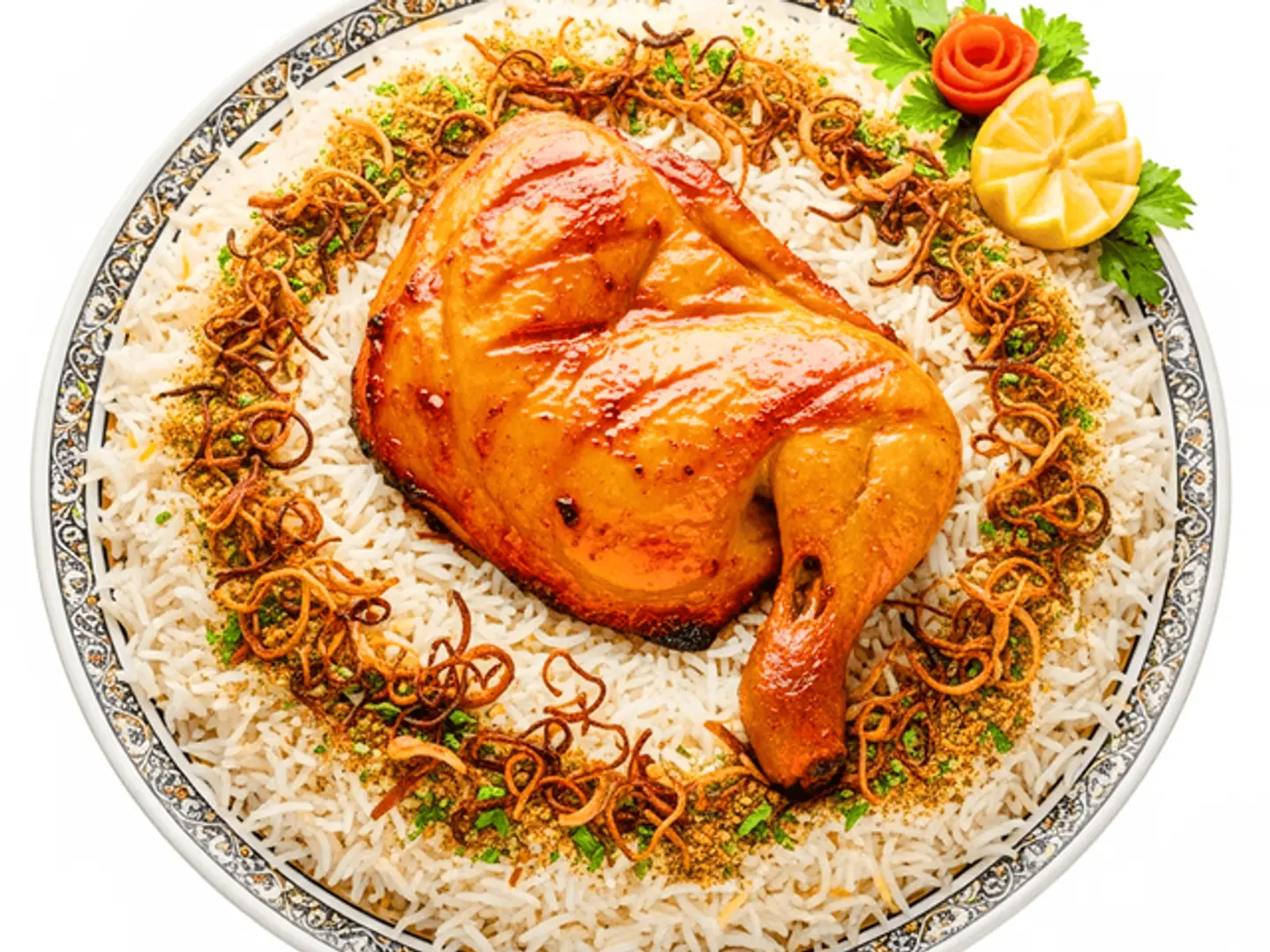 نص دجاج شواية ارز بشاور