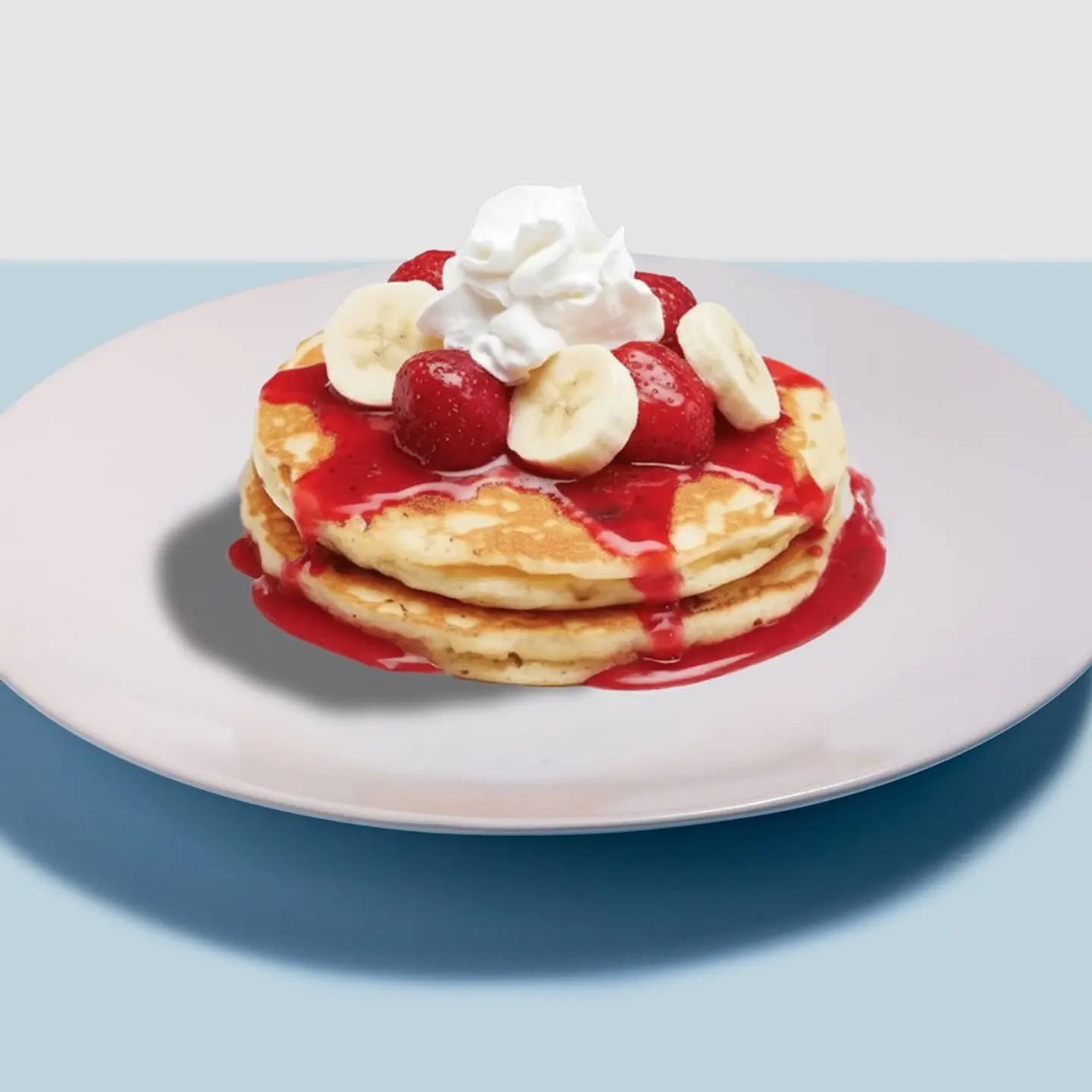 Strawberry Banana Pancakes Half Stack