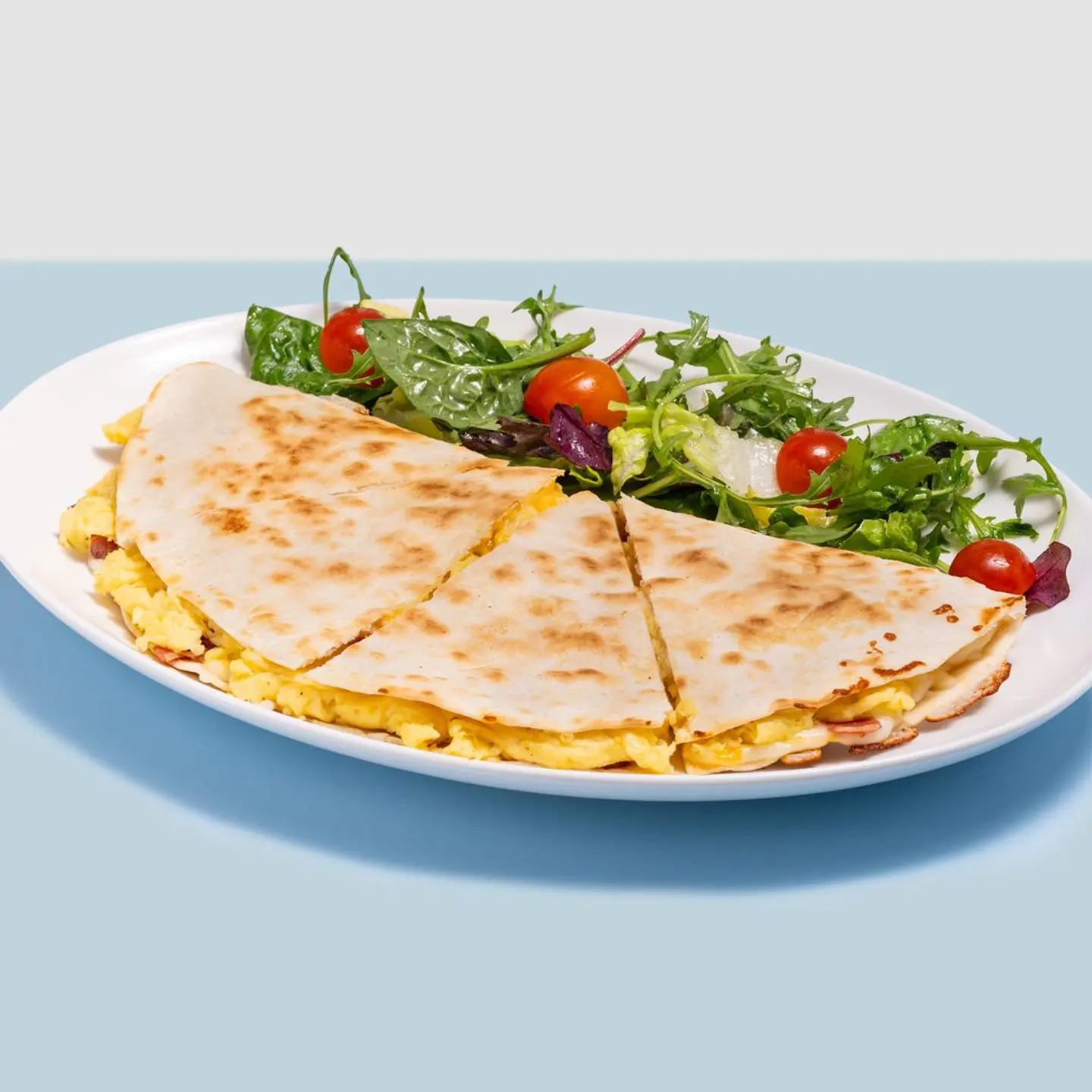 Bacon Cheese Omelete Quesadilla