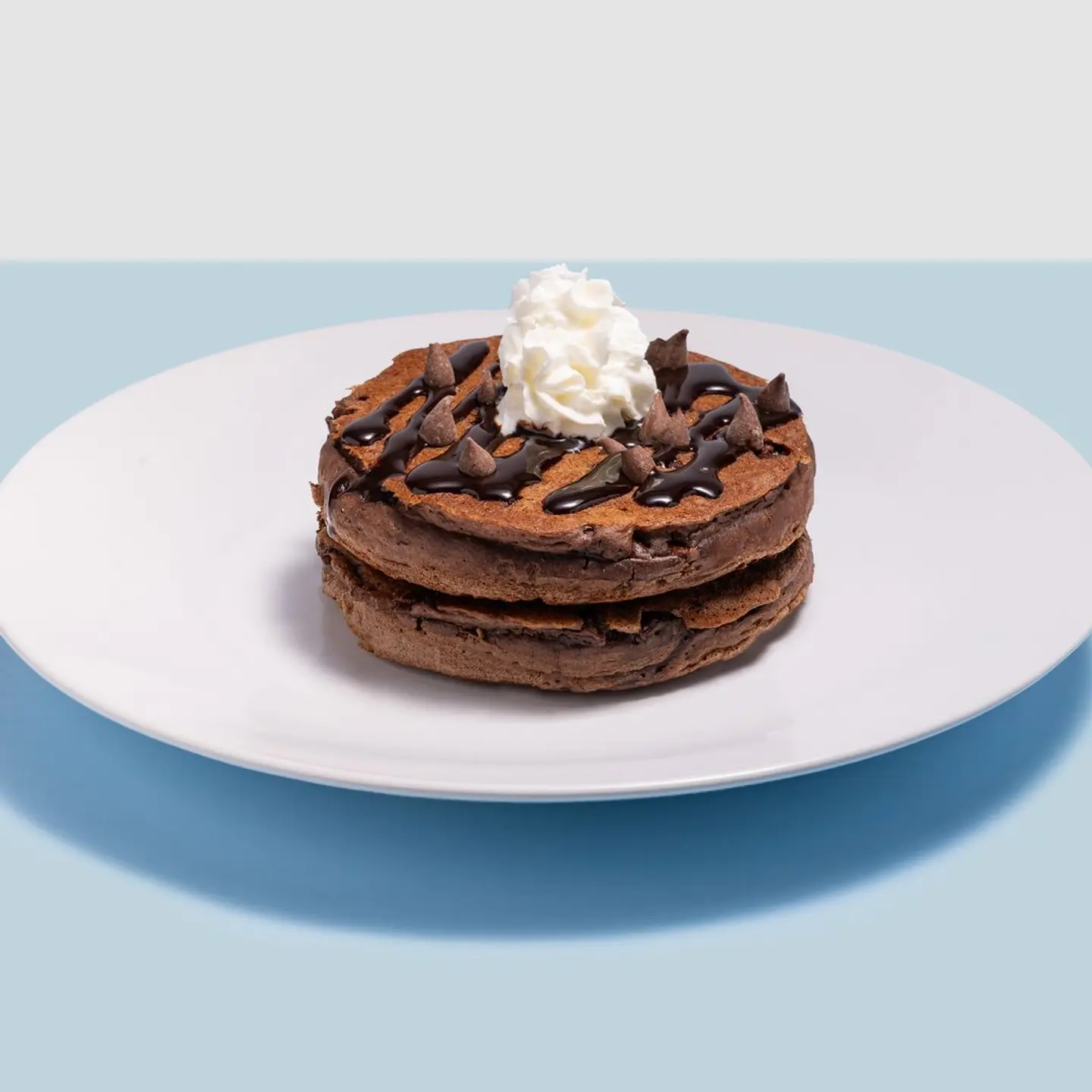 Chocolate Chocolate Chip Pancakes Half Stack