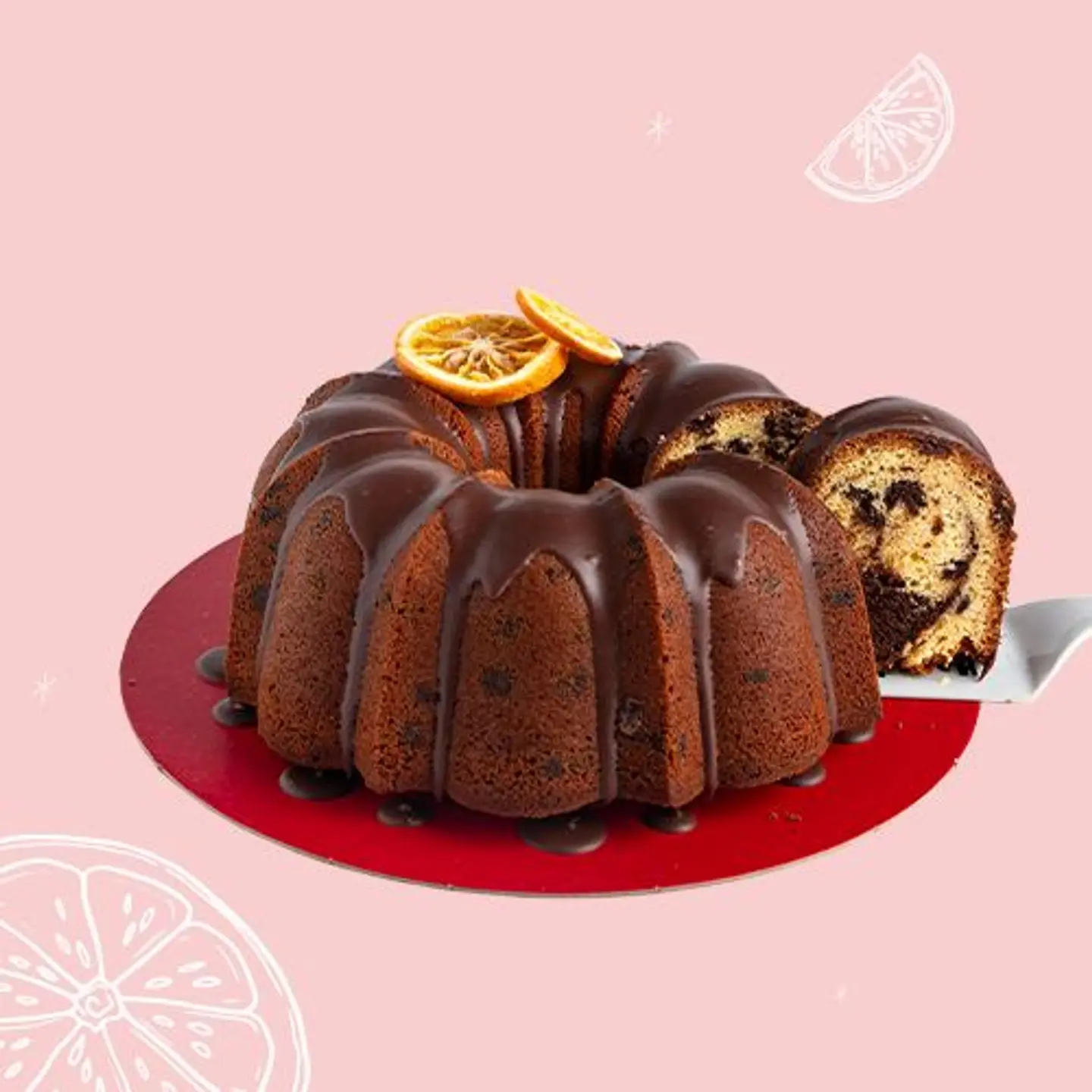 Orange Brownie Cake