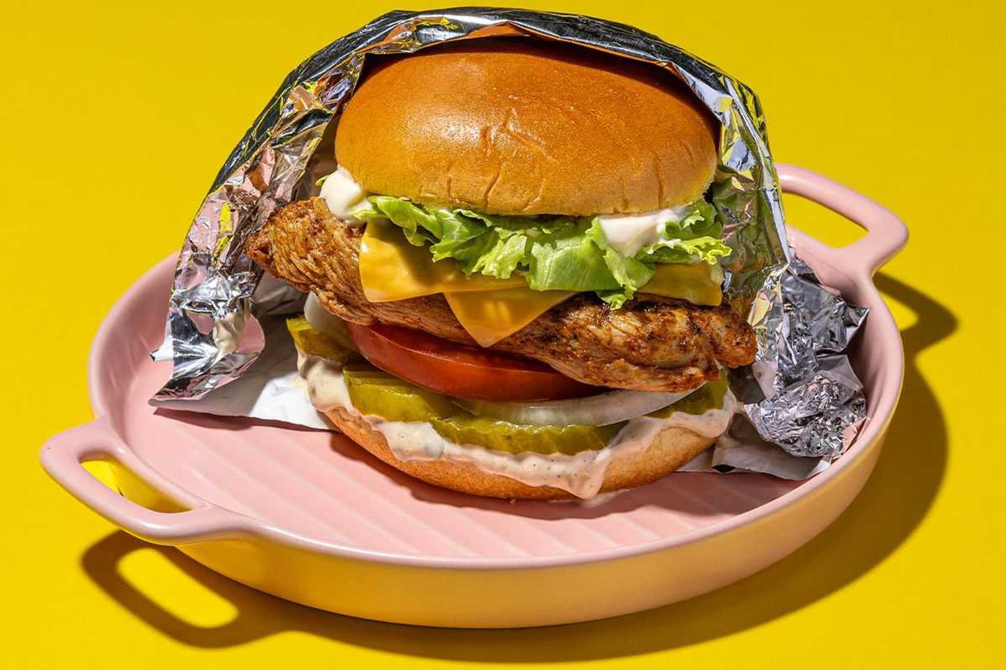 Grilled Chicken Cheese Burger