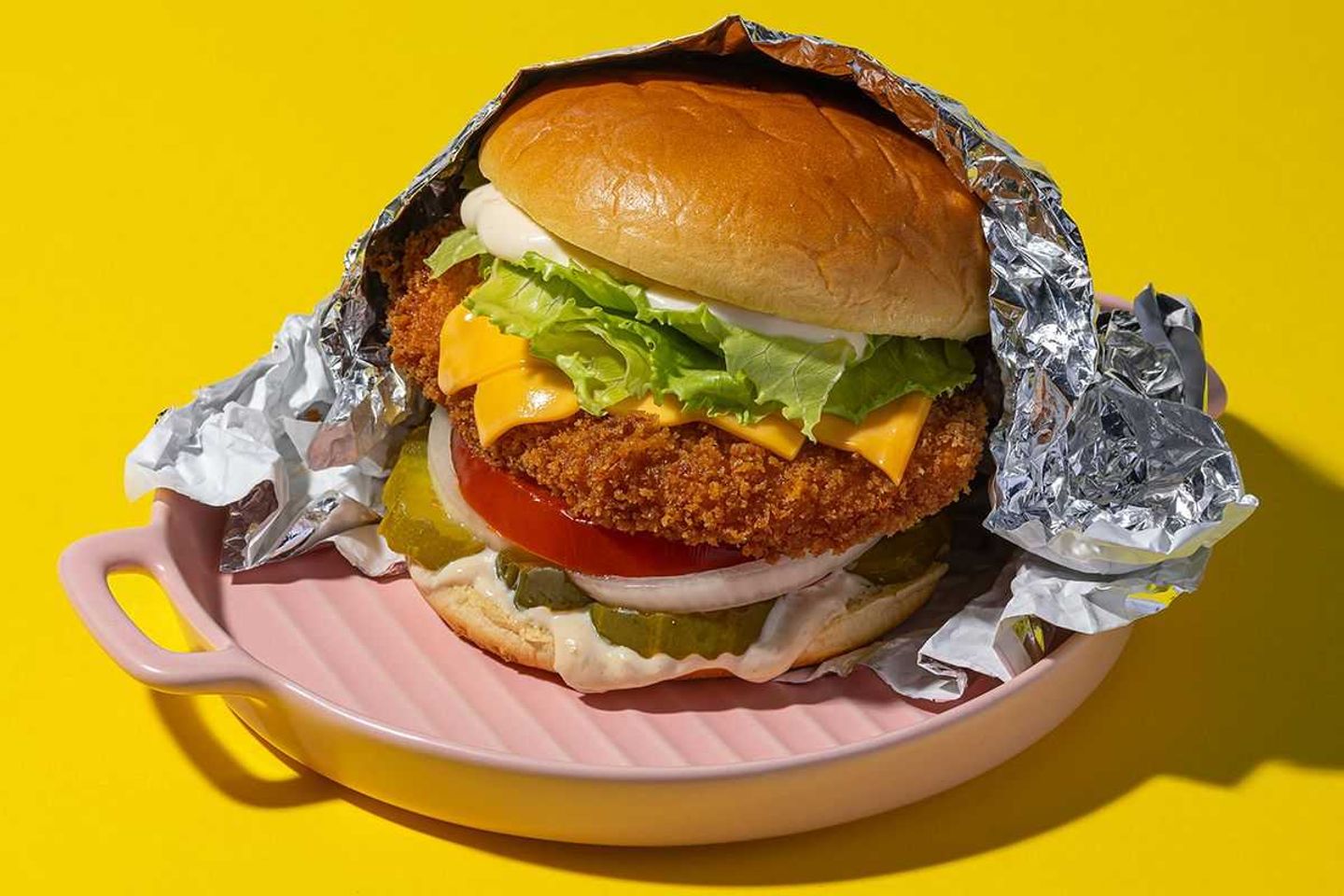 Fried Chicken Cheese Burger