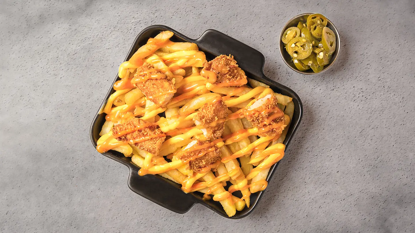 بطاطس مقلية بالجبن وصوص الكمأة