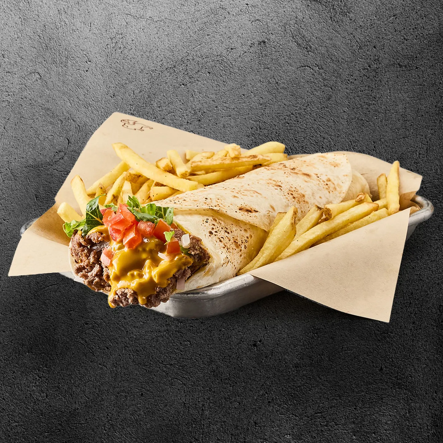 Cheesy Burger Burrito - Fries