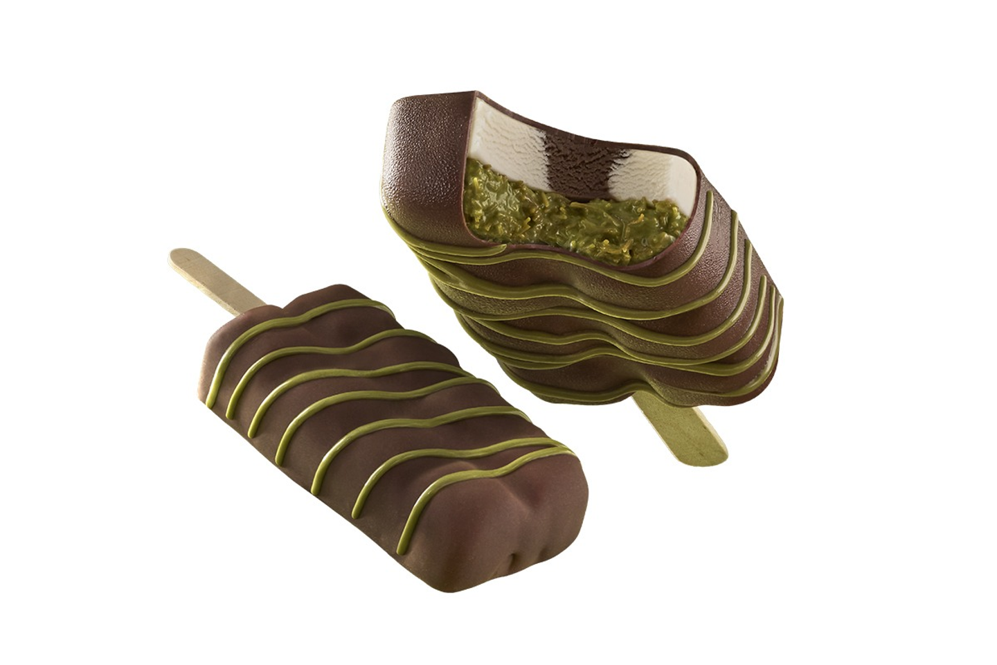 Pistachio Chocolate Ice Cream Stick - Pistachio Chocolate Ice Cream Stick