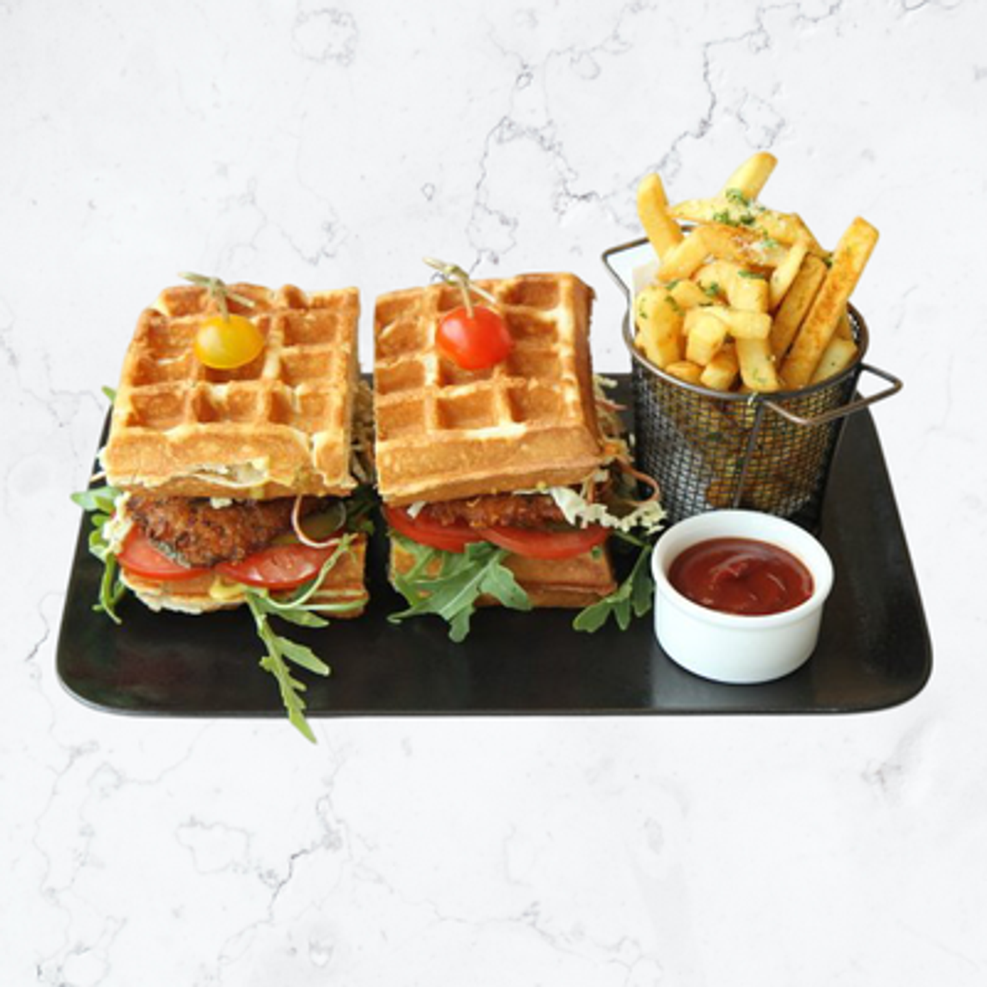 Fried Chicken Waffle Sandwich
