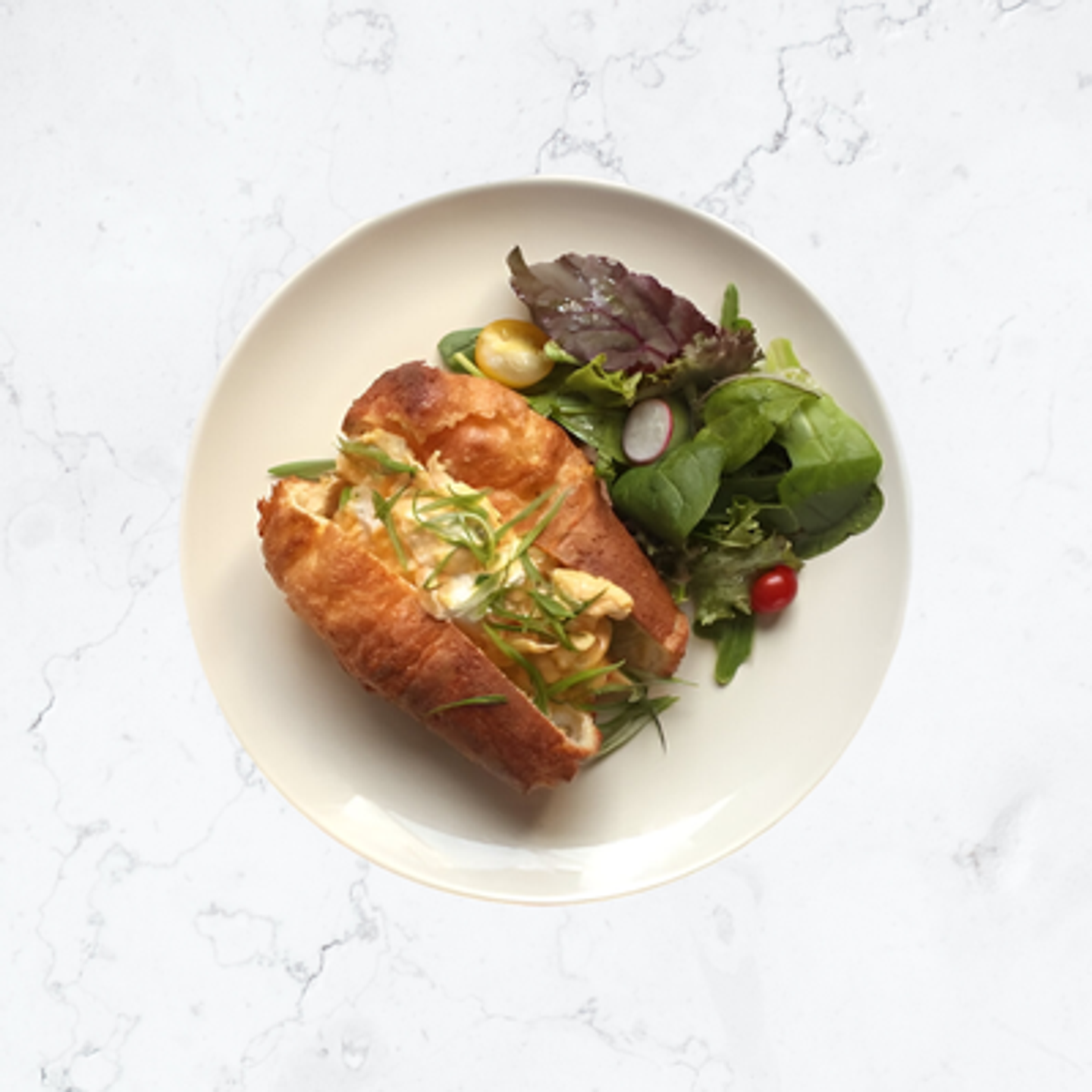 Green And White Stuffed Popover