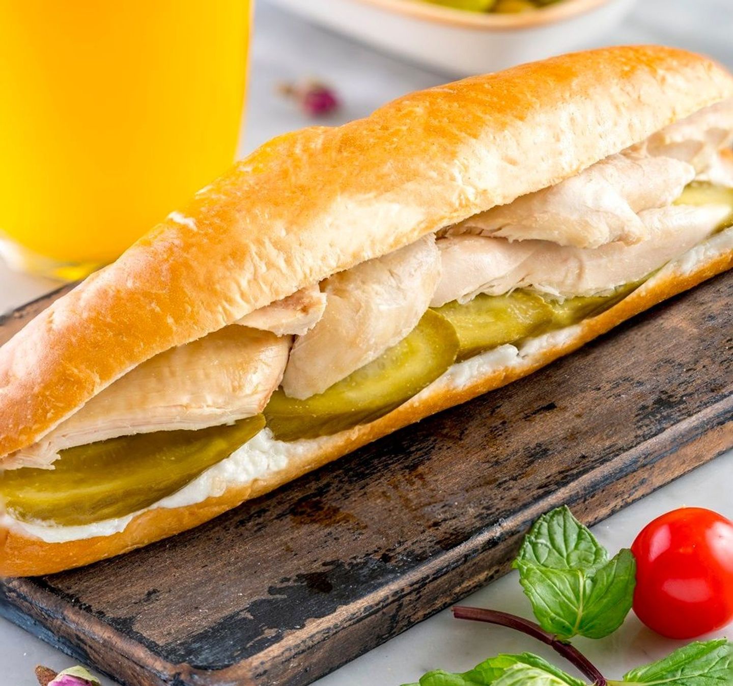 Chicken With Garlic Sandwich