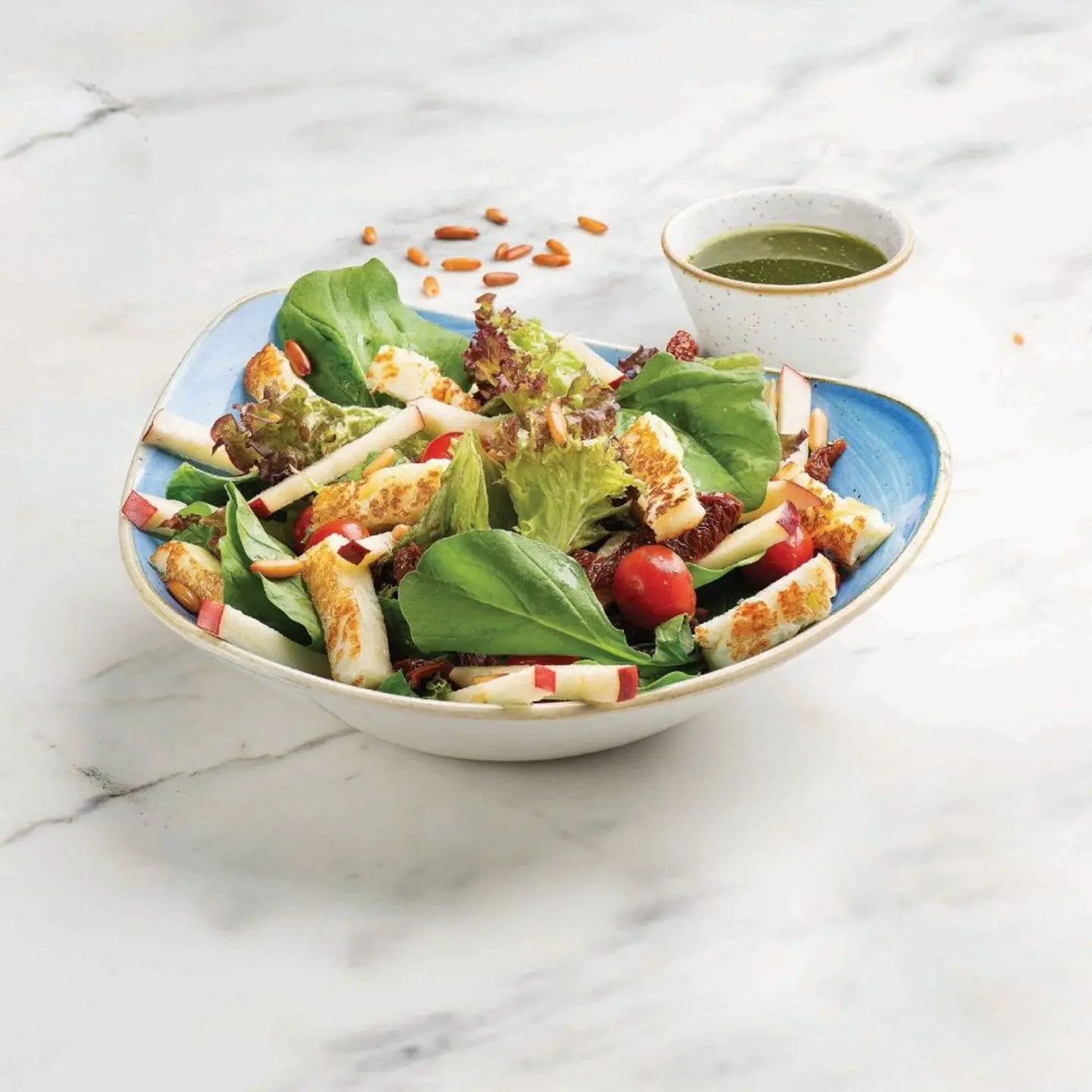 Halloumi Basil Salad