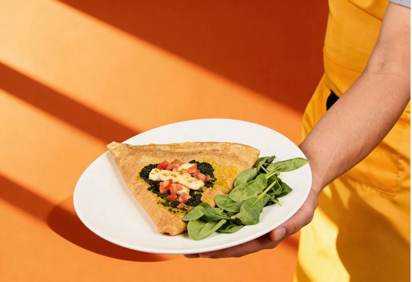 Crepe Halloumi With Pesto