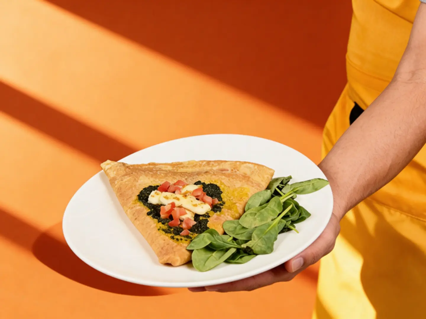 Crepe Halloumi With Pesto