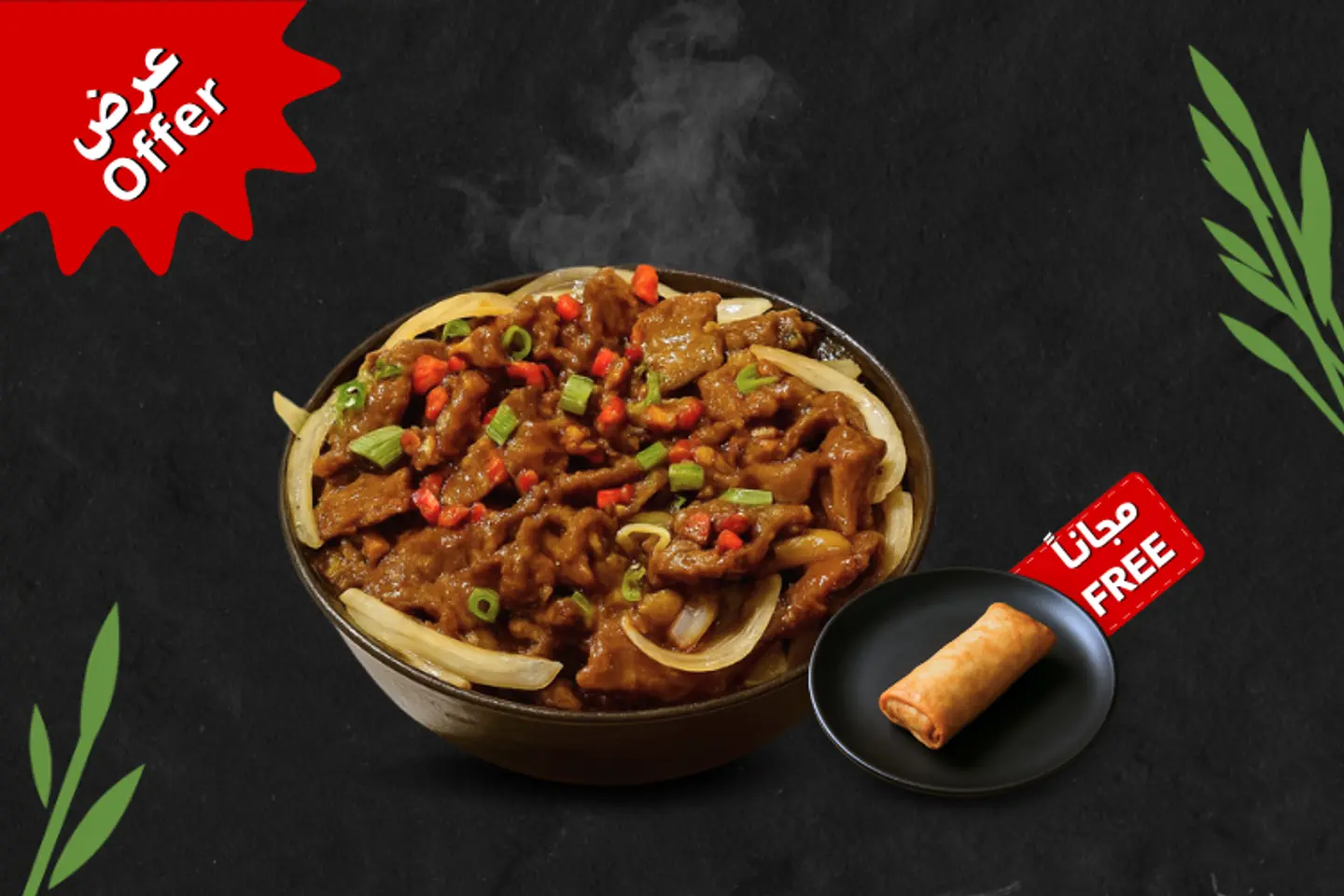 Teppanyaki Beef Meal With Spring Roll
