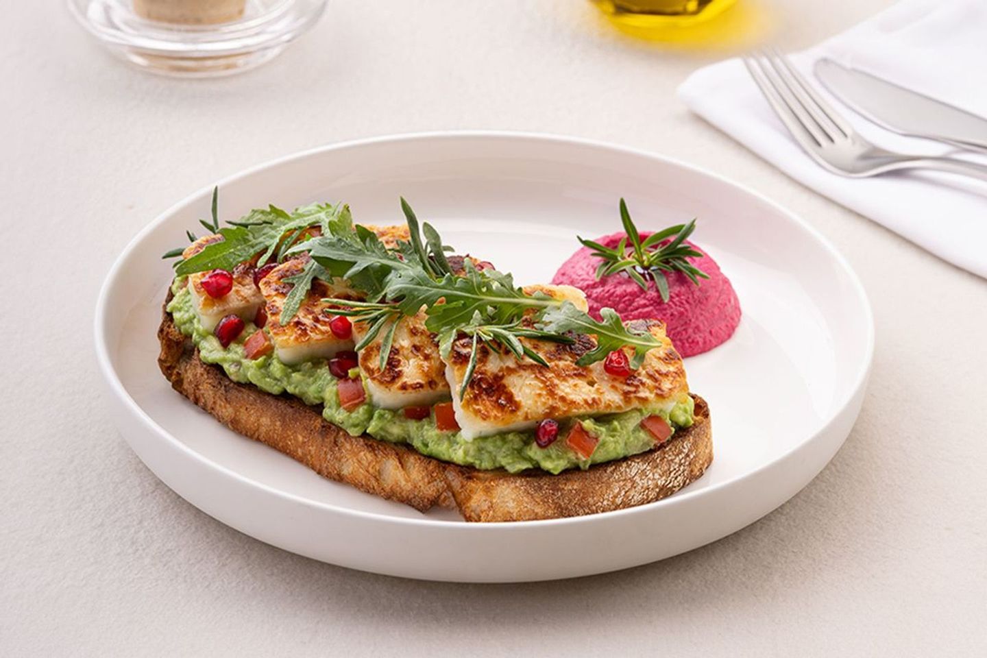 Halloumi And Avocado Bruschetta