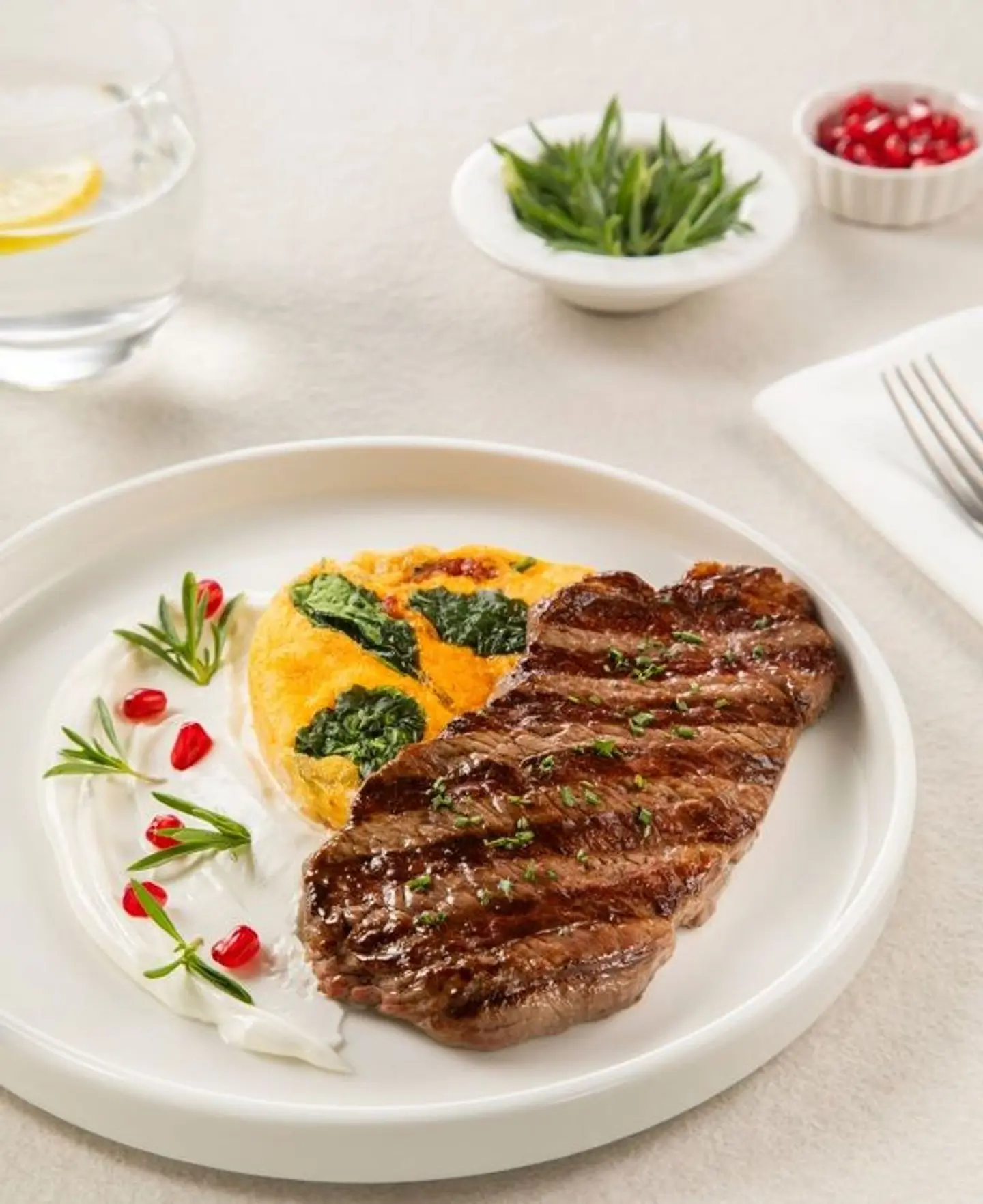 شريحة لحم وبيض على الطريقة المتوسطية