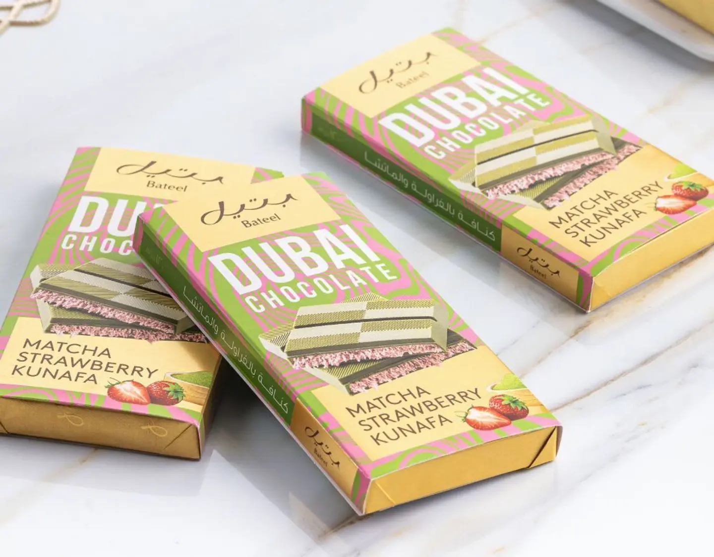 Dubai Chocolate Bar Matcha Strawberry Kunafa 120g
