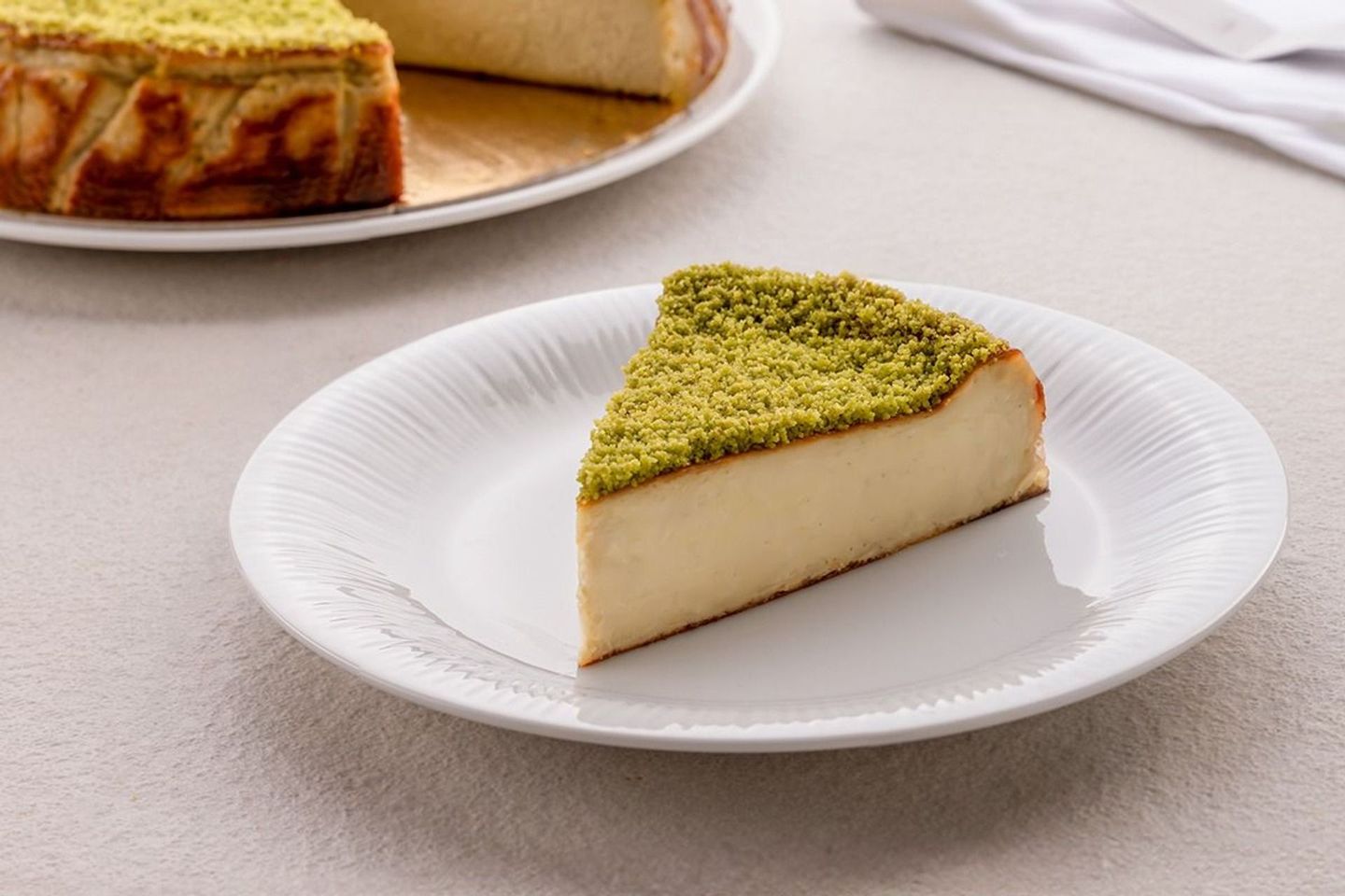 Pistachio Basque Cheesecake