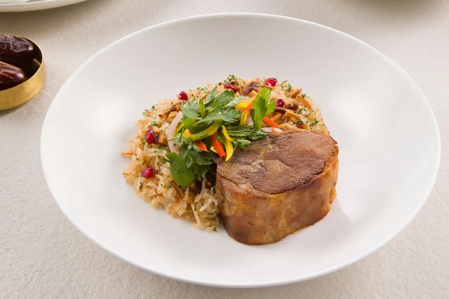لحم ضأن مطهو مع أرز البيلاف