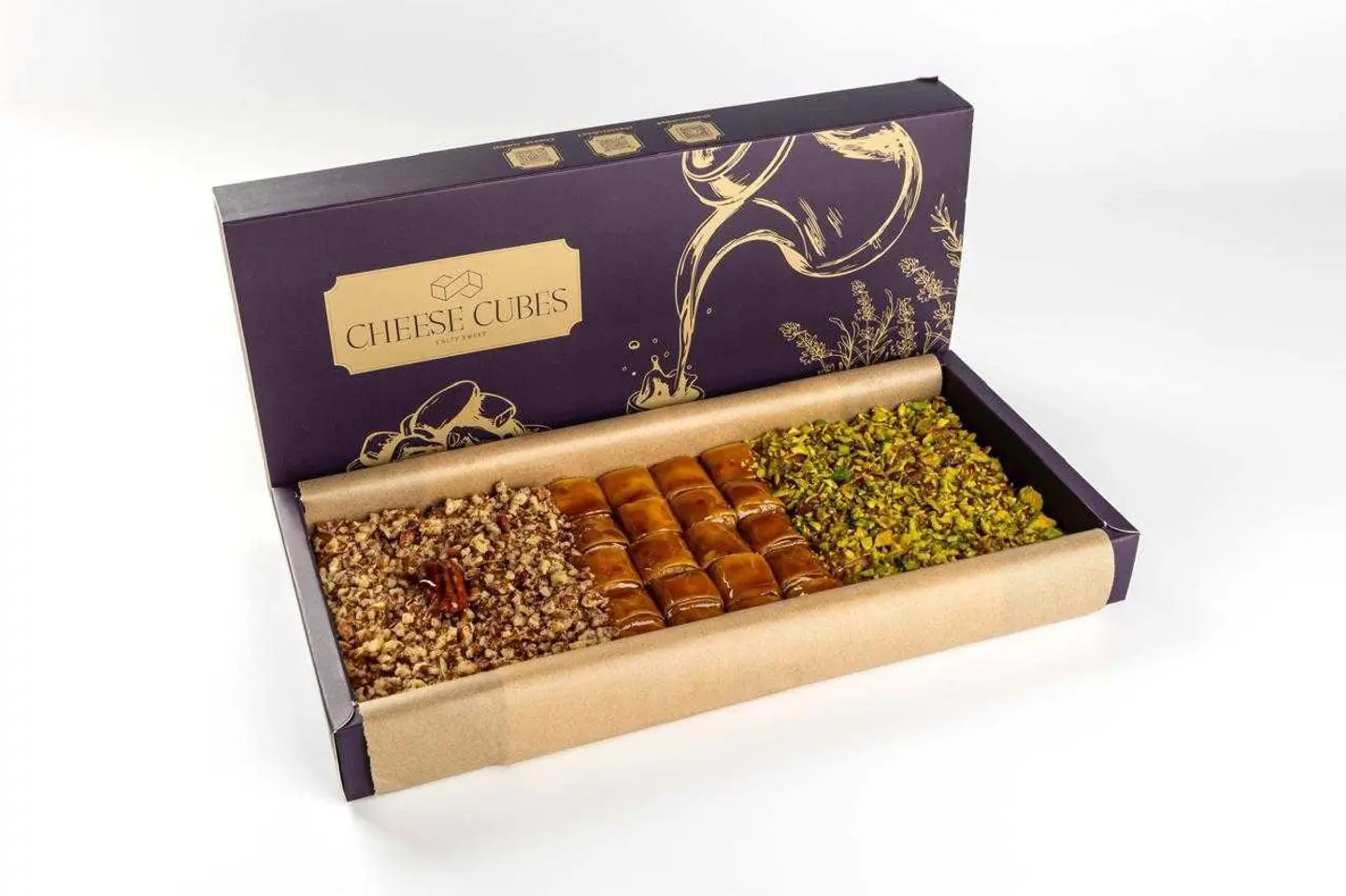 Crunchy Cheese Cubes Three Flavors (60 Mini Pieces)