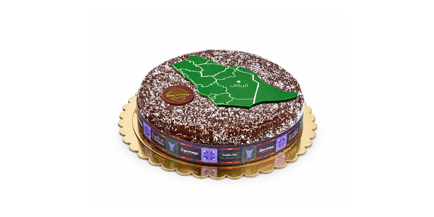 كيكة اليوم الوطني بريميير لوجو الخريطة