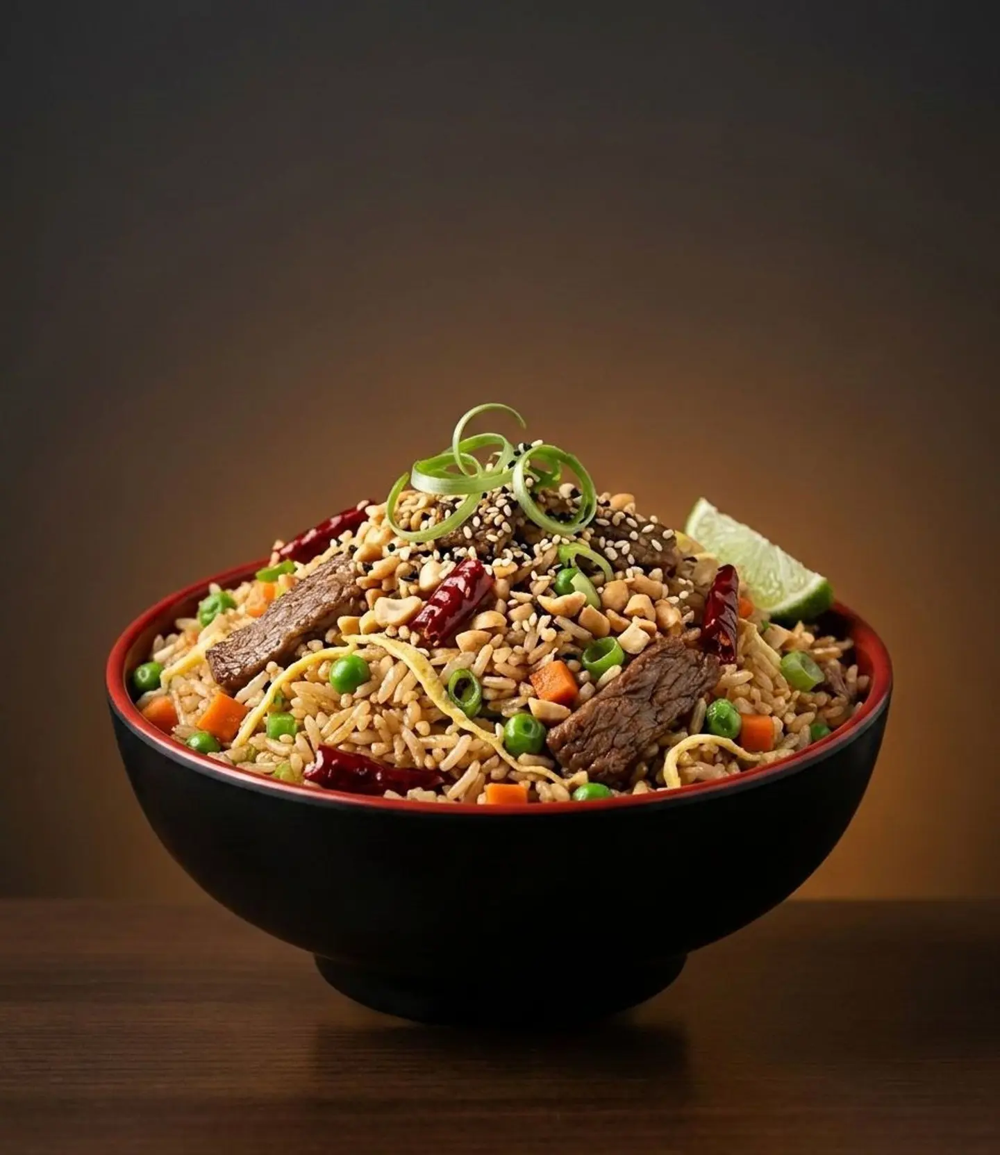 أرز مقلي باللحم